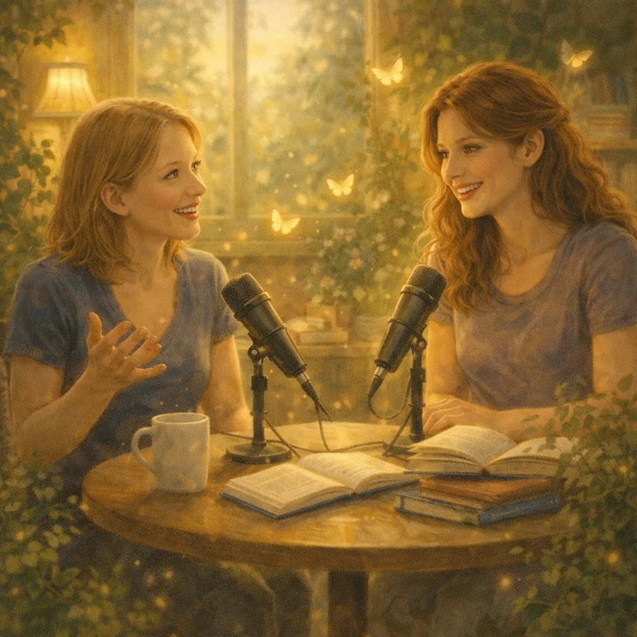 Warm podcast conversation between two women